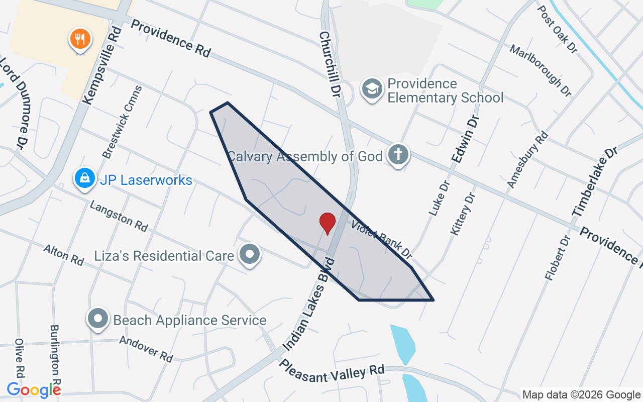 Map of Stratford Chase with neighborhood boundary
