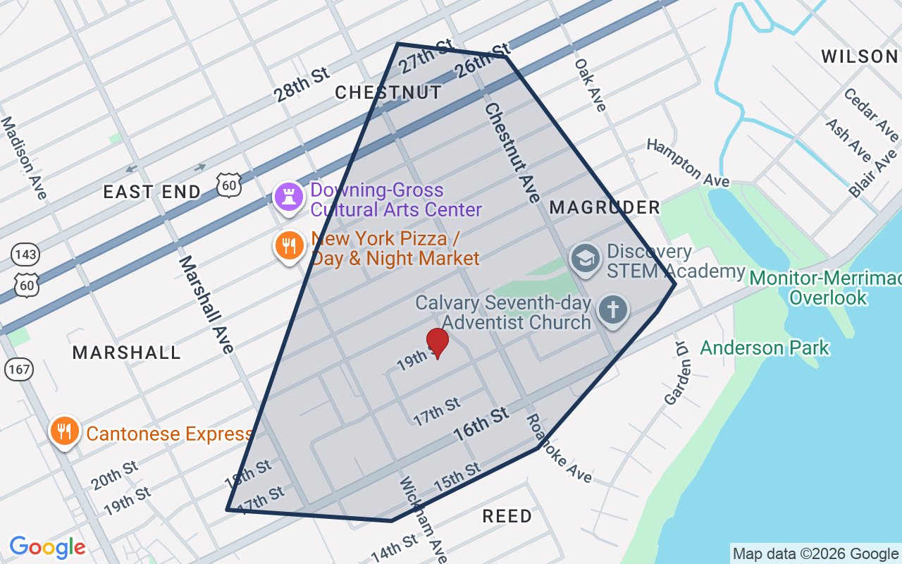 Map of Stuart Gardens with neighborhood boundary