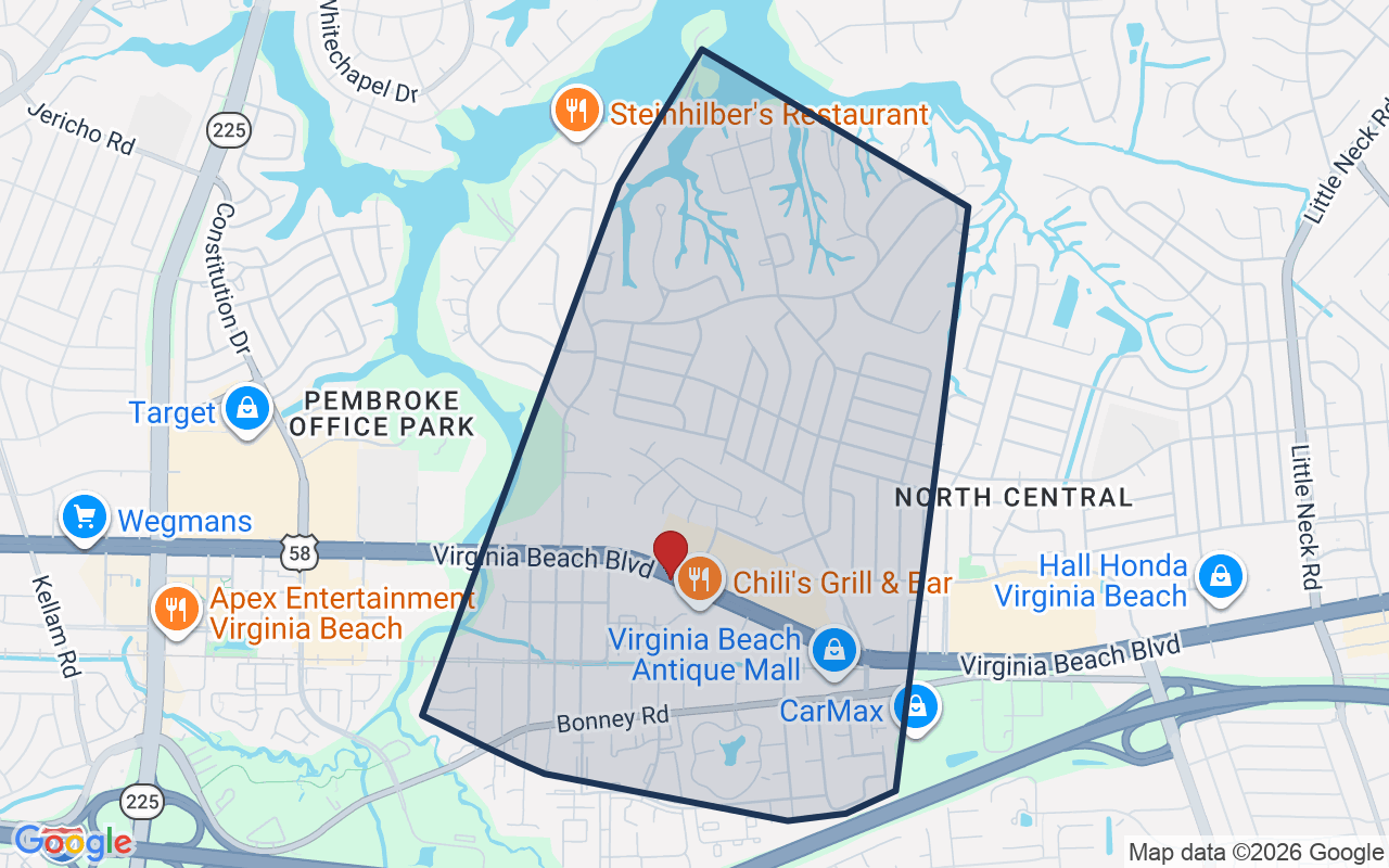 Map of Thalia with neighborhood boundary