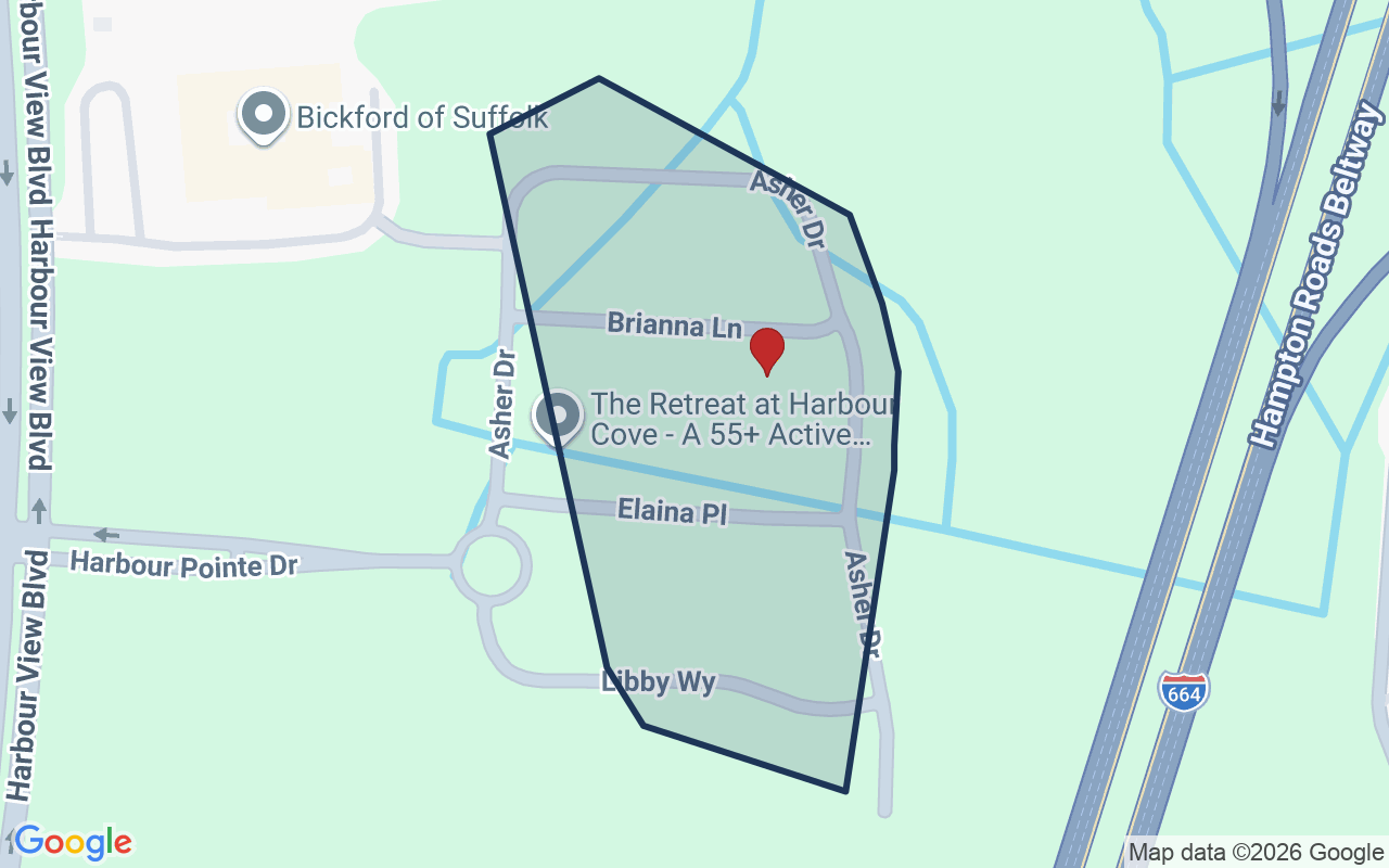 Map of The Retreat at Harbour Cove with neighborhood boundary