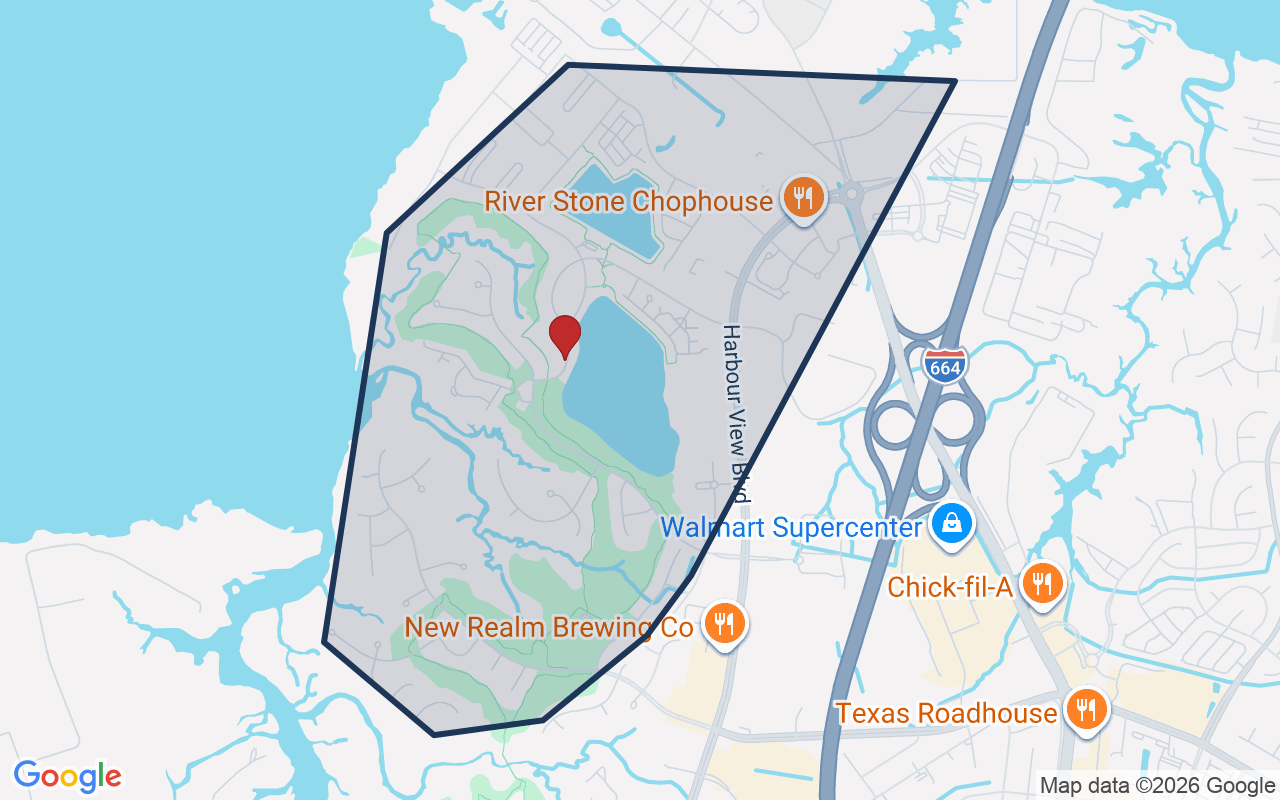 Map of The Riverfront with neighborhood boundary