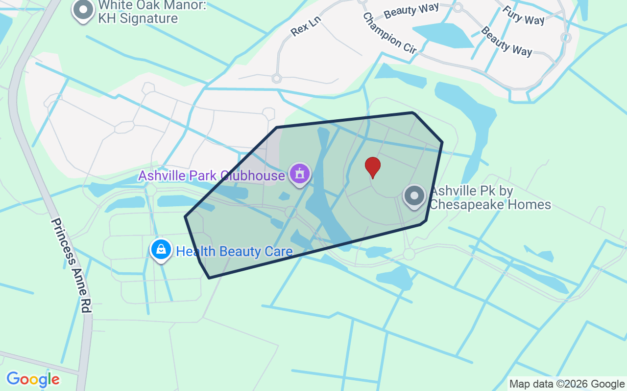 Map of Ashville Park with neighborhood boundary