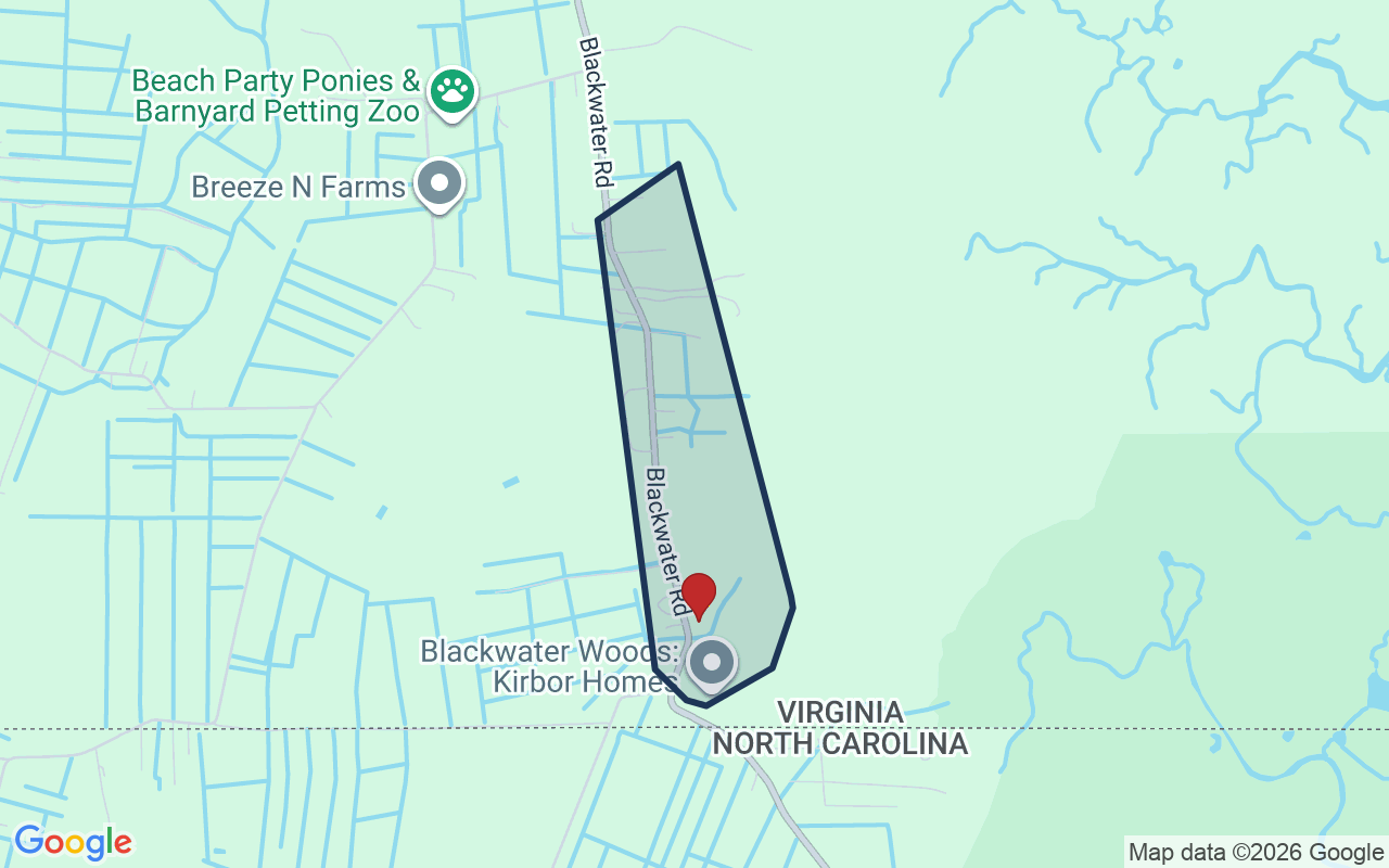 Map of Blackwater with neighborhood boundary