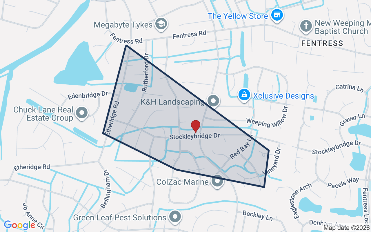 Map of Brandermill with neighborhood boundary