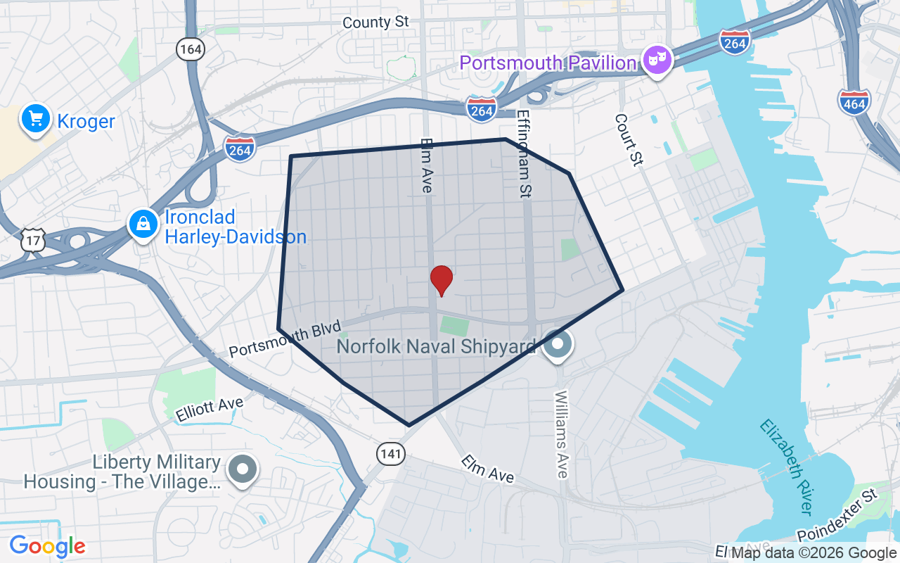 Map of Brighton with neighborhood boundary