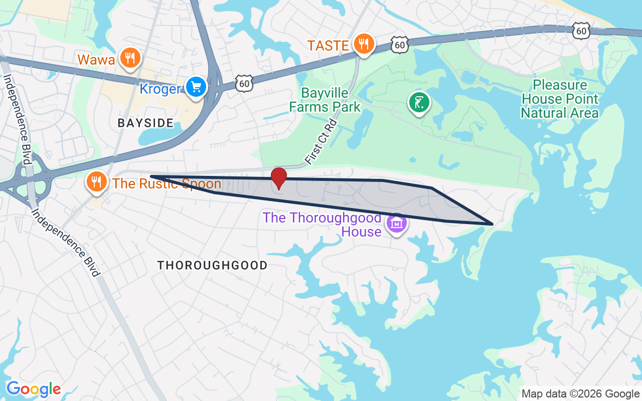 Map of Church Point with neighborhood boundary
