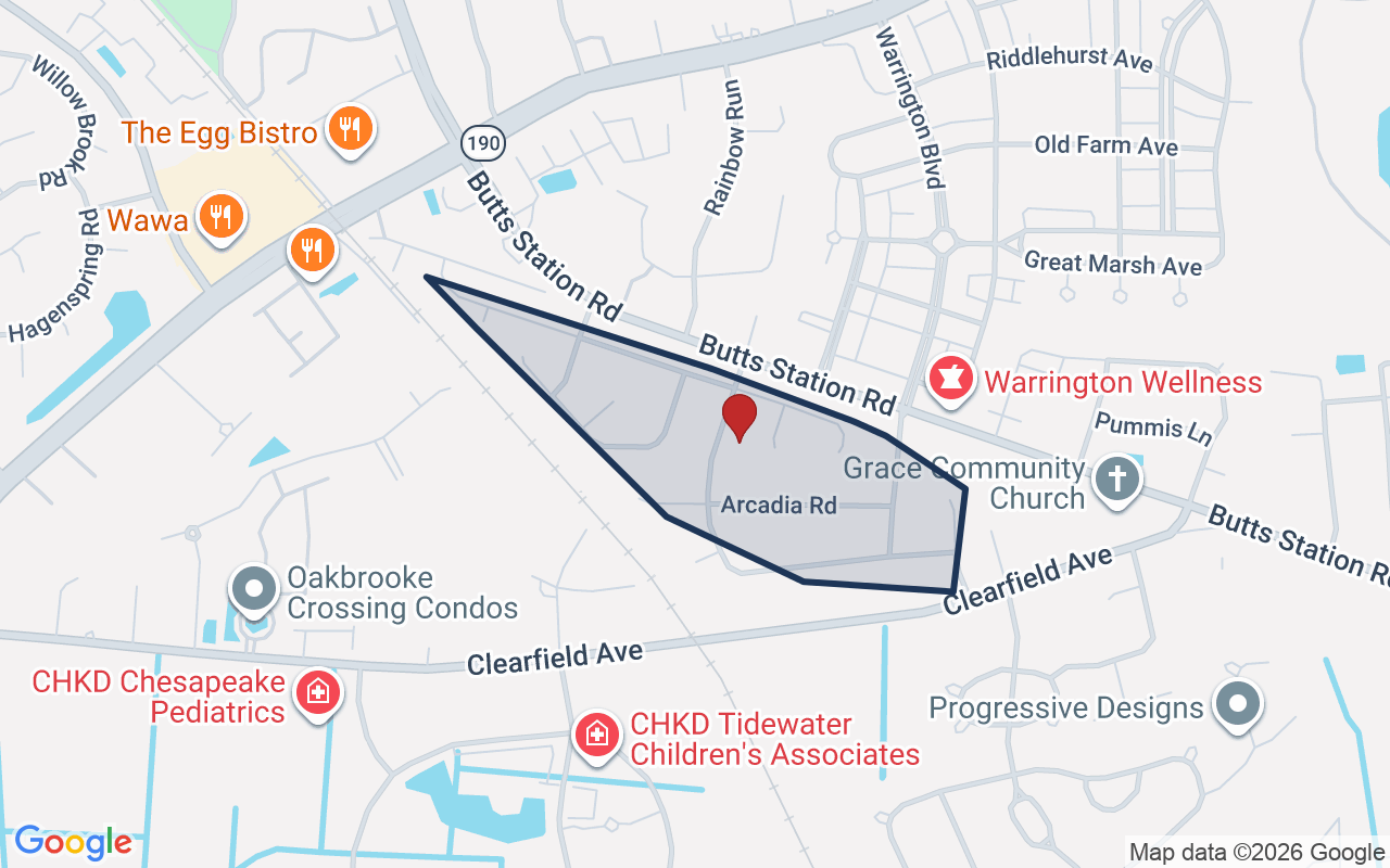 Map of Clearfield with neighborhood boundary