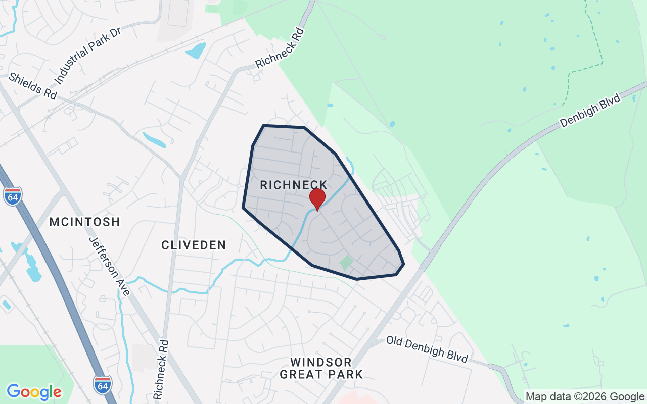 Map of Colony Pines with neighborhood boundary