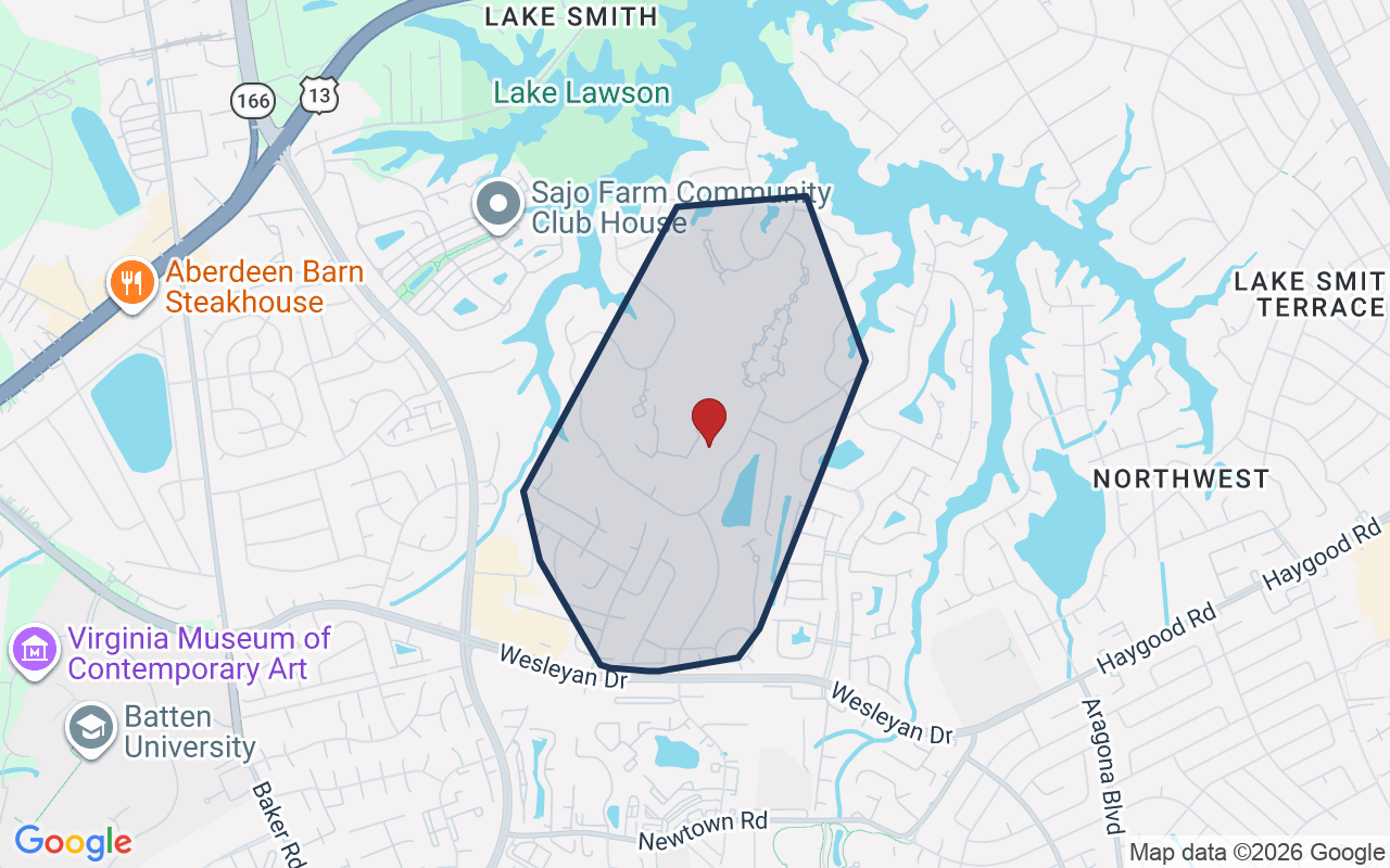 Map of Cypress Point with neighborhood boundary