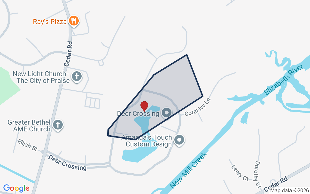 Map of Deer Crossing with neighborhood boundary