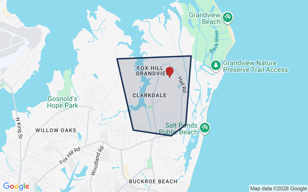 Map of Fox Hill with neighborhood boundary