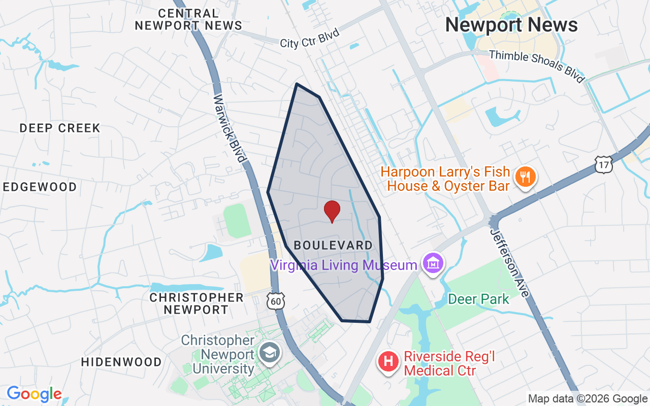 Map of Glendale with neighborhood boundary