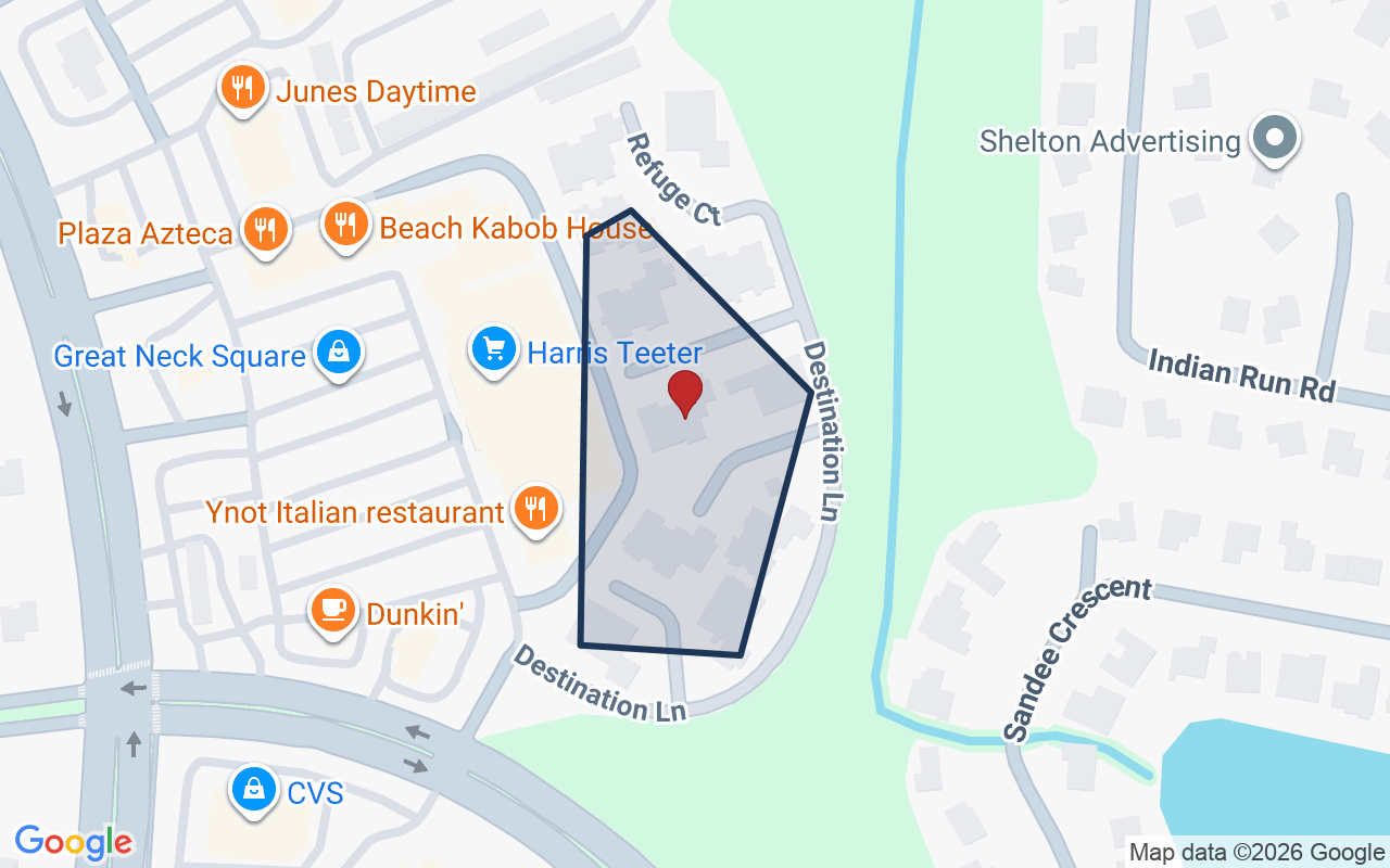 Map of Great Neck Landing with neighborhood boundary