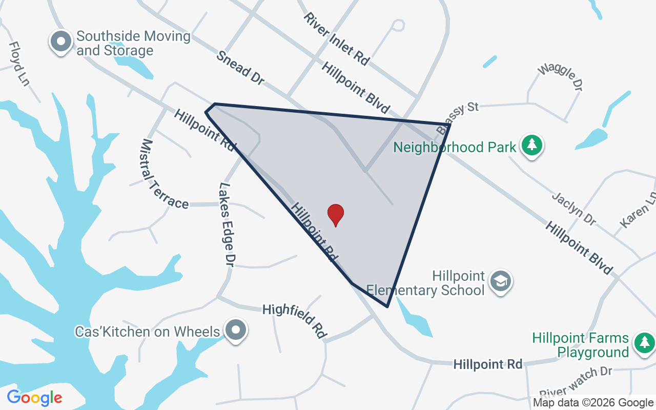 Map of Greenhaven at Hillpoint with neighborhood boundary