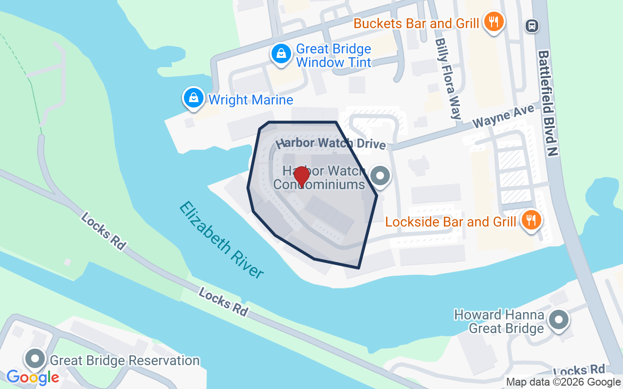 Map of Harbor Watch with neighborhood boundary