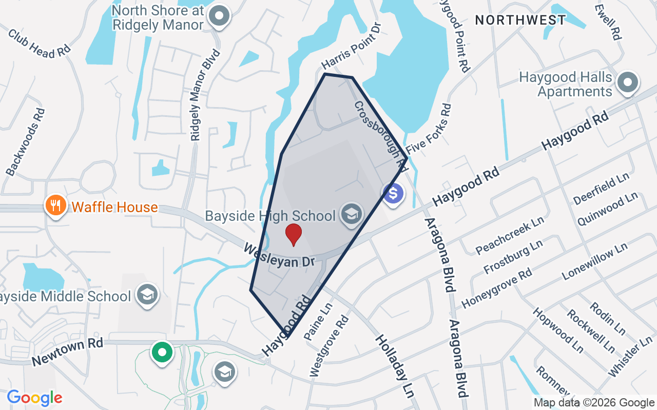 Map of Haygood with neighborhood boundary