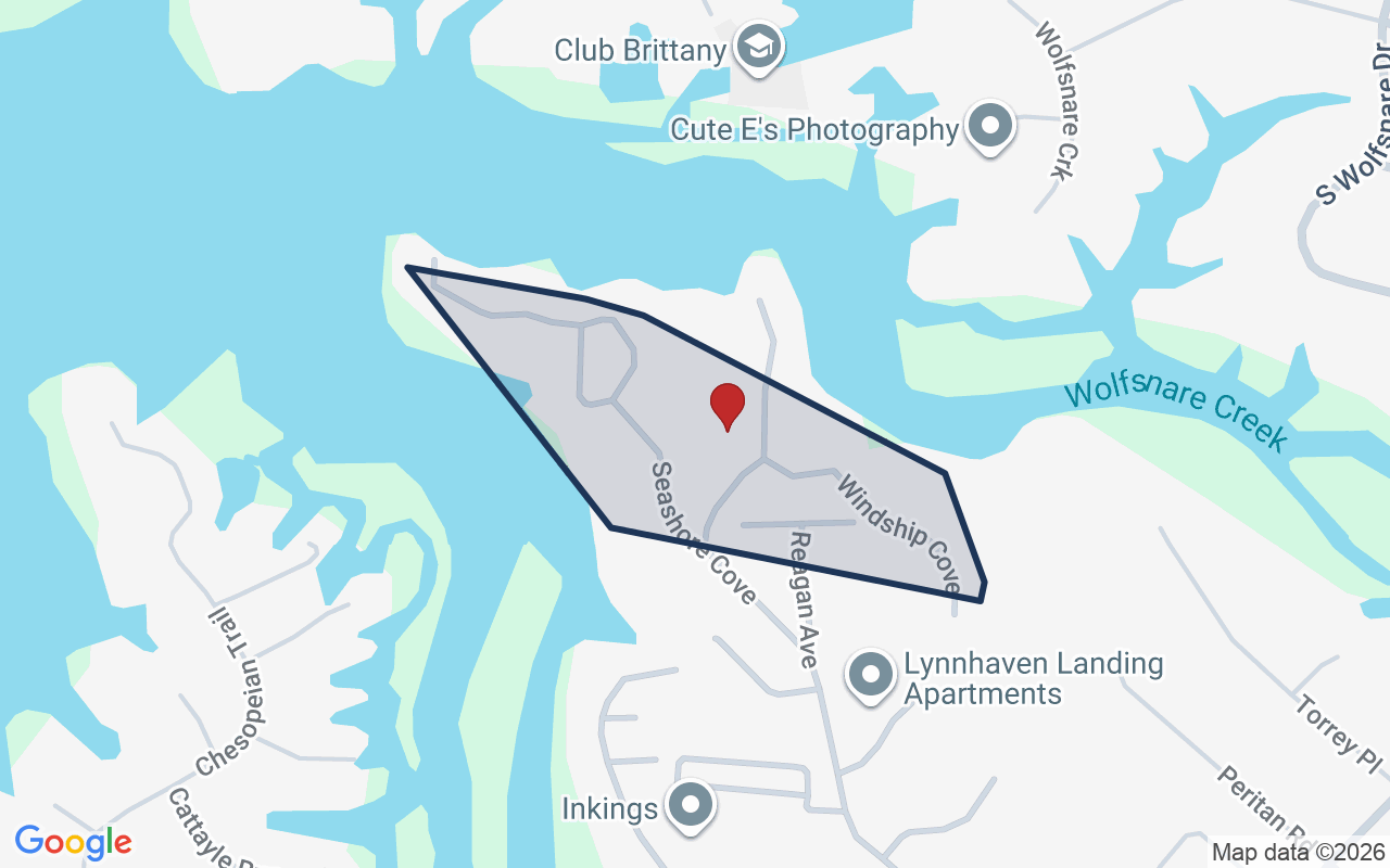 Map of Herons Cove with neighborhood boundary