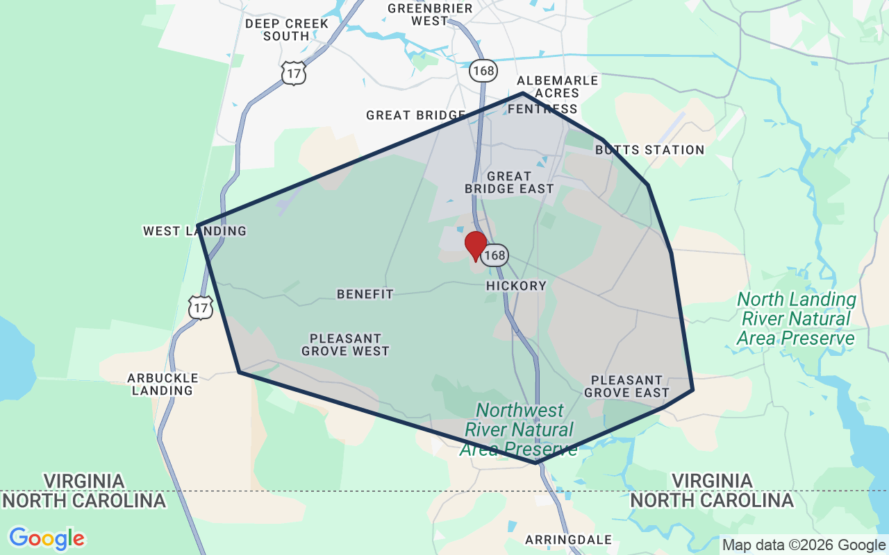 Map of Hickory with neighborhood boundary