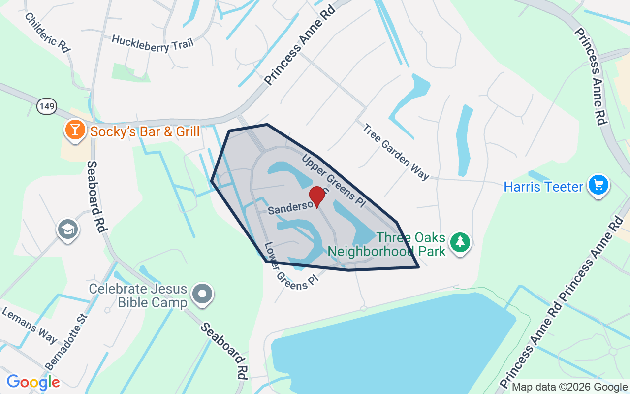 Map of Highgate Greens with neighborhood boundary