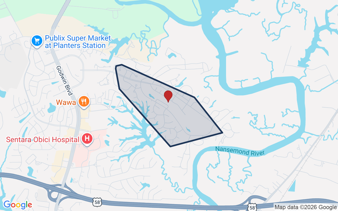Map of Hillpoint with neighborhood boundary