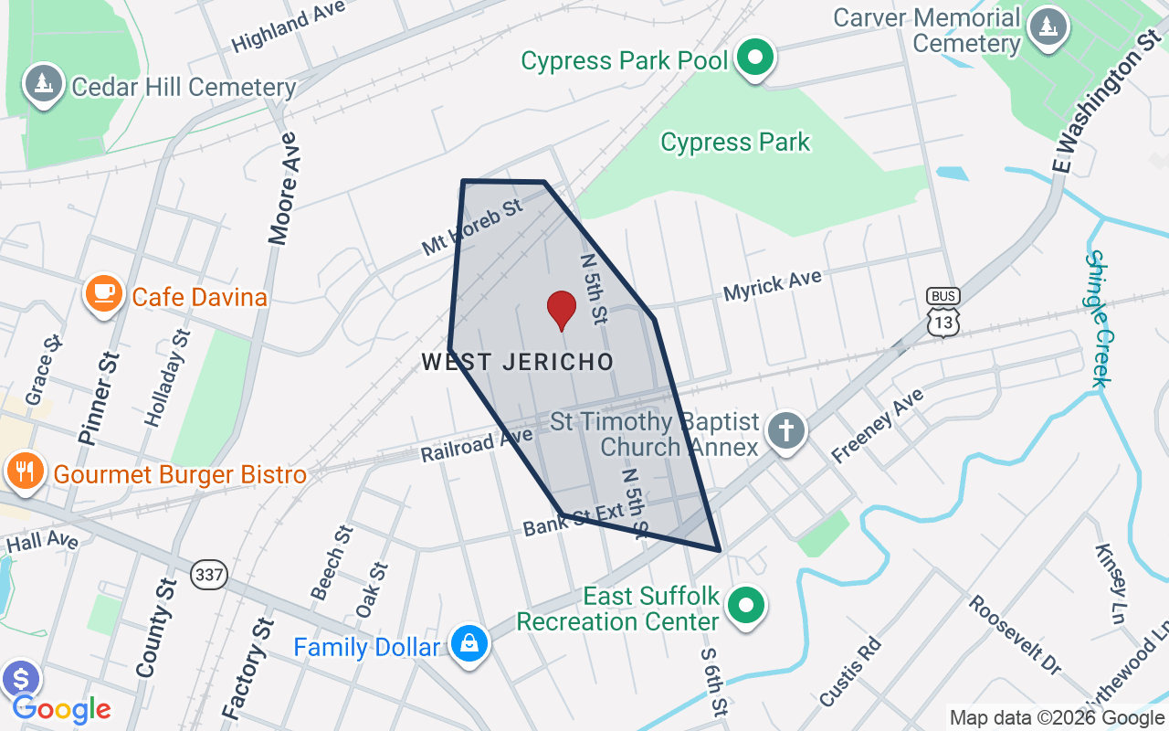 Map of Jerico with neighborhood boundary