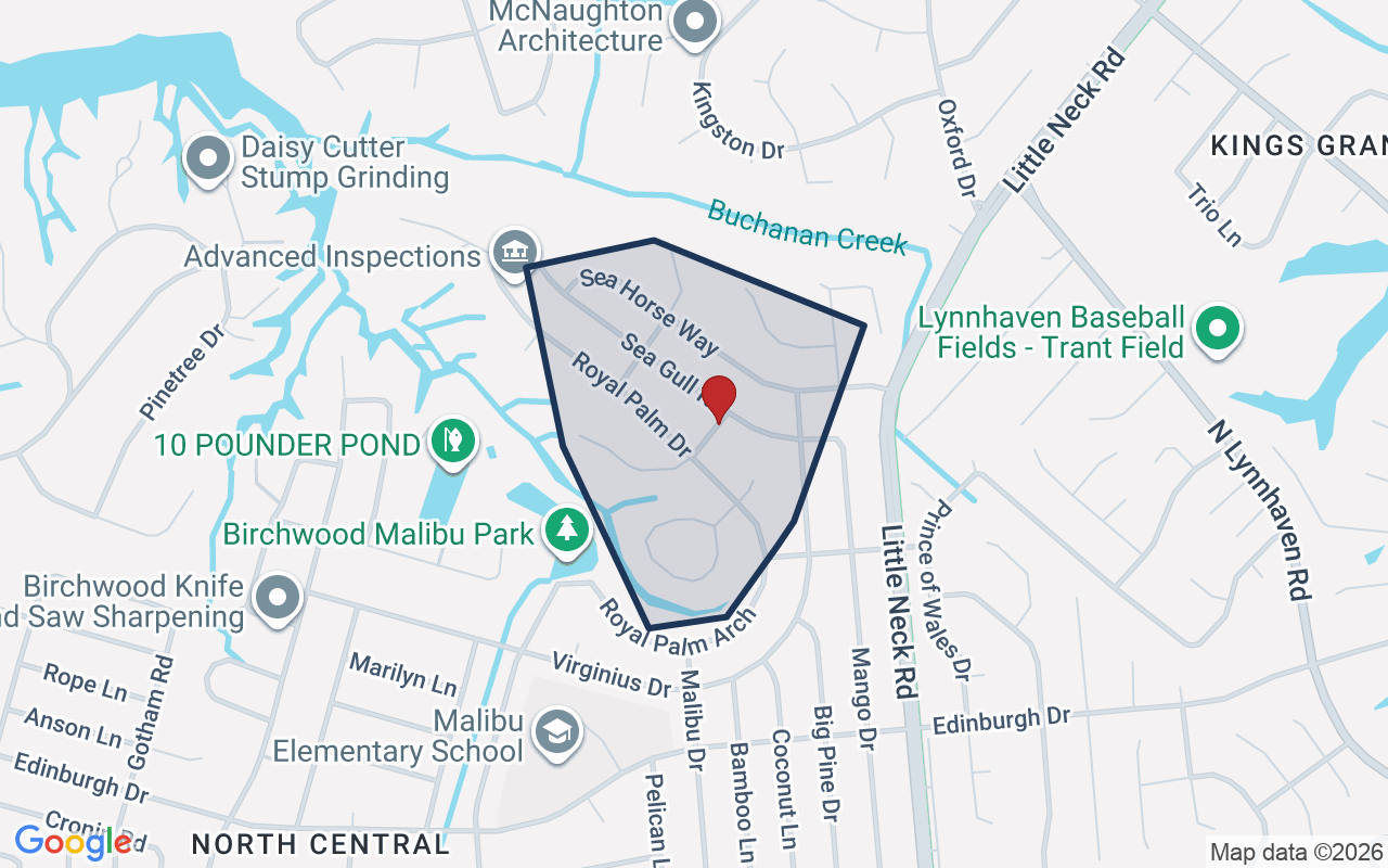 Map of Kings Forest with neighborhood boundary