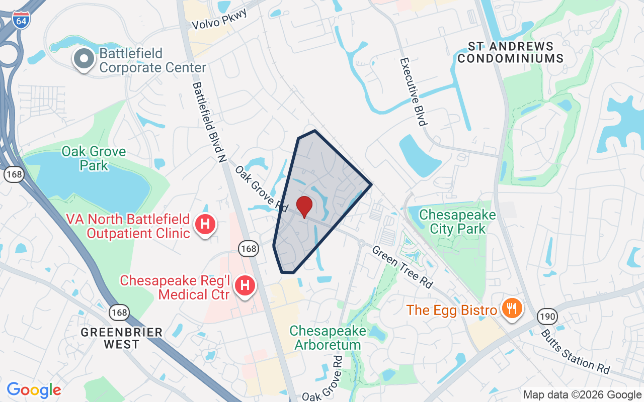 Map of Knells Ridge with neighborhood boundary