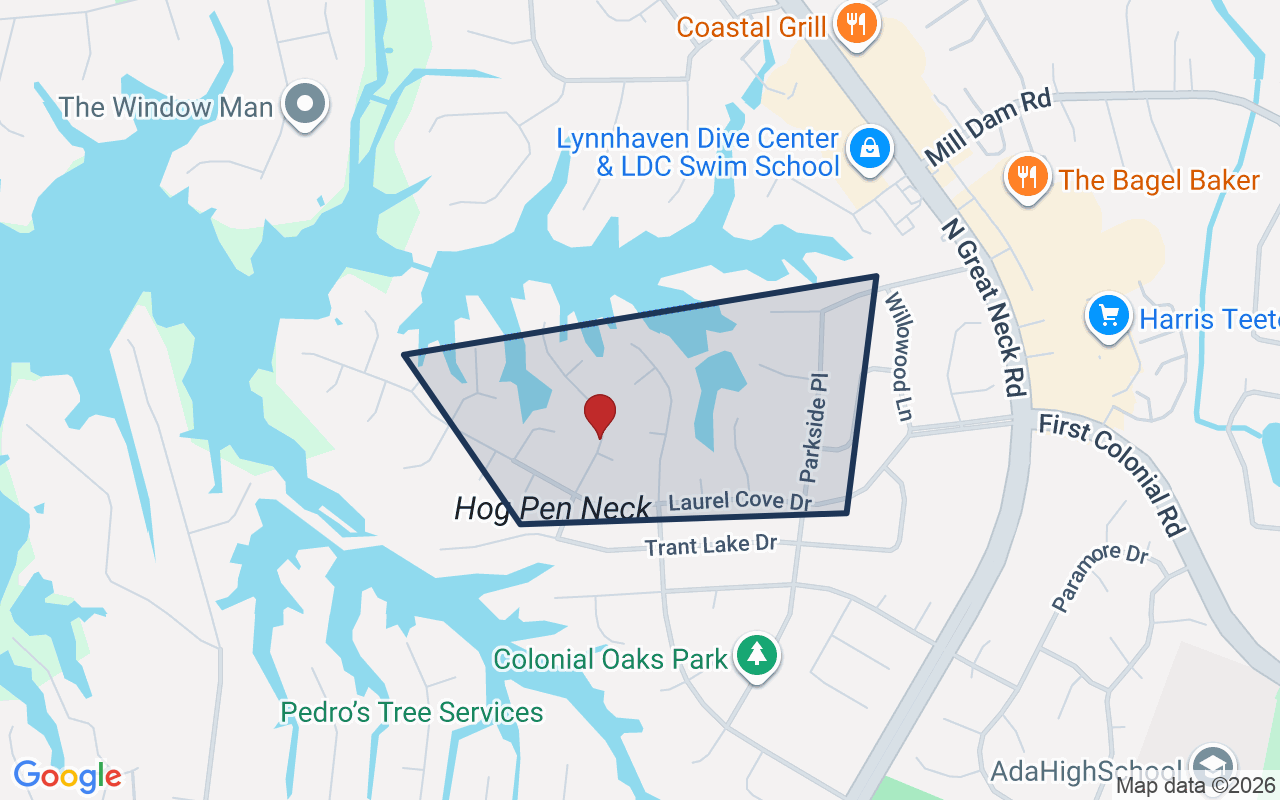 Map of Laurel Cove with neighborhood boundary