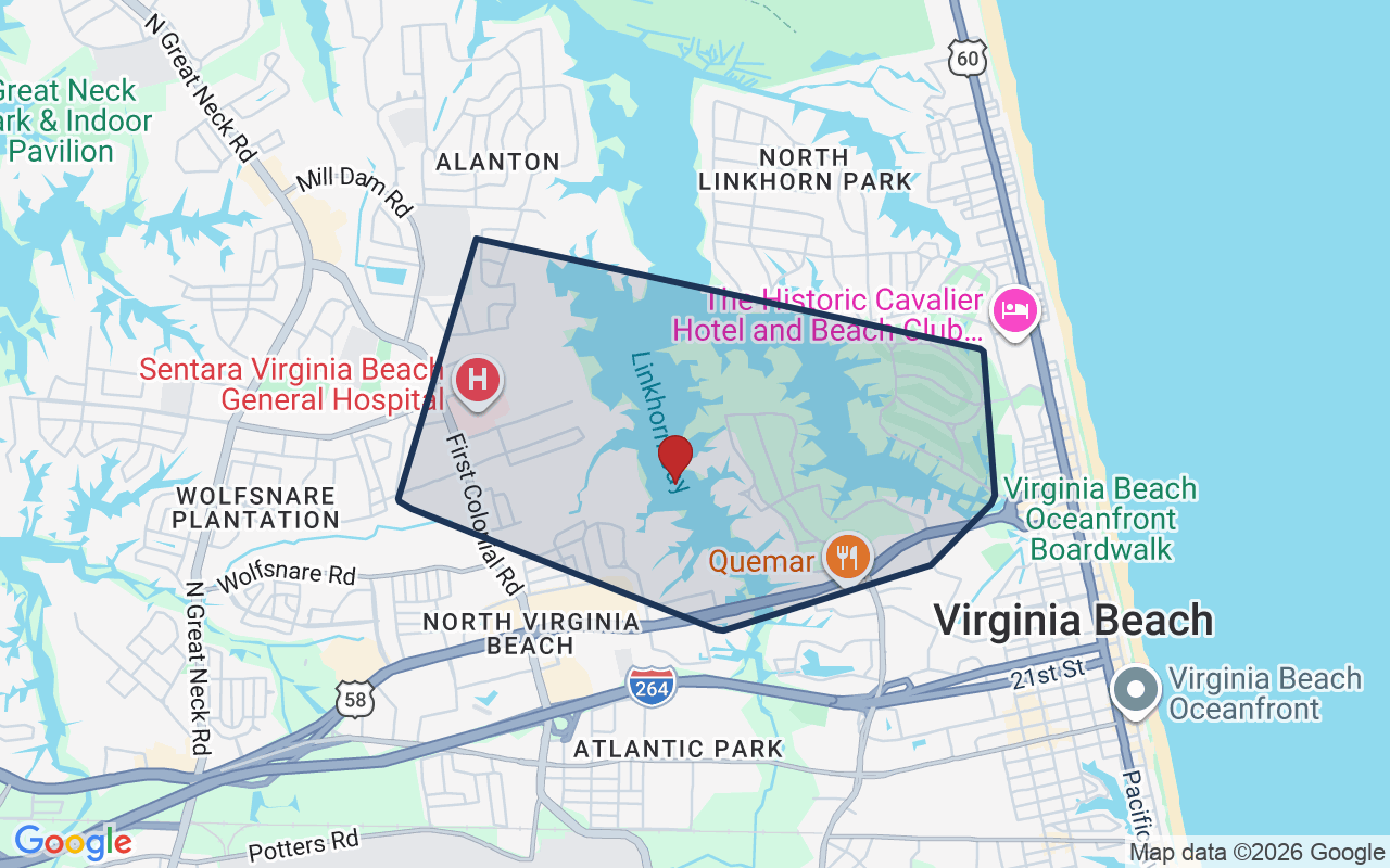 Map of Linkhorn Park with neighborhood boundary