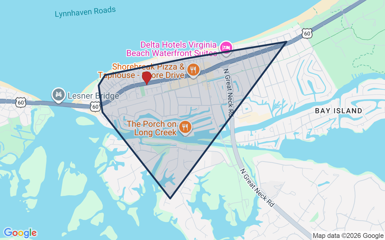 Map of Lynnhaven with neighborhood boundary
