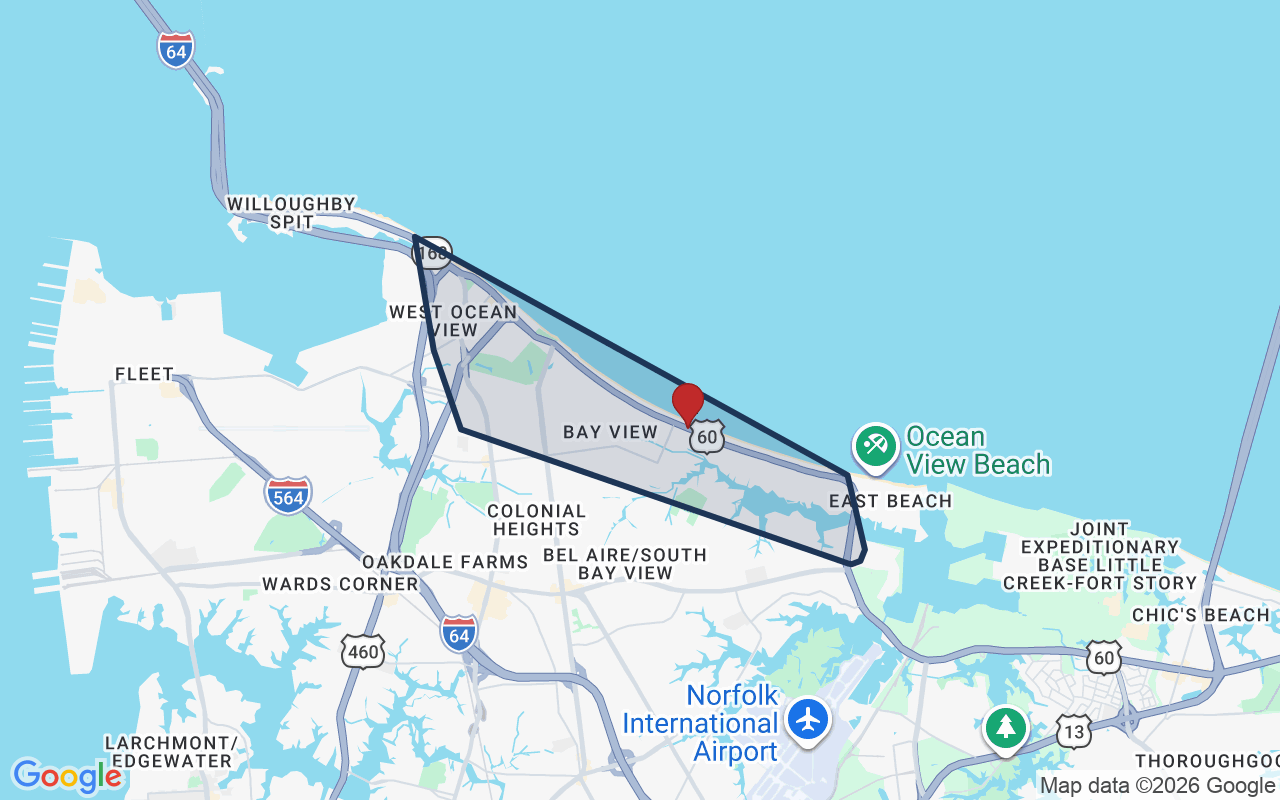 Map of Ocean View with neighborhood boundary
