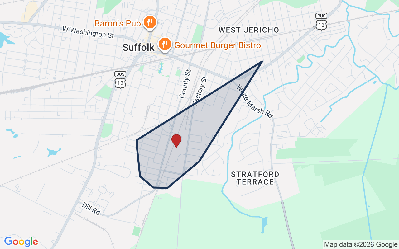 Map of Orlando with neighborhood boundary