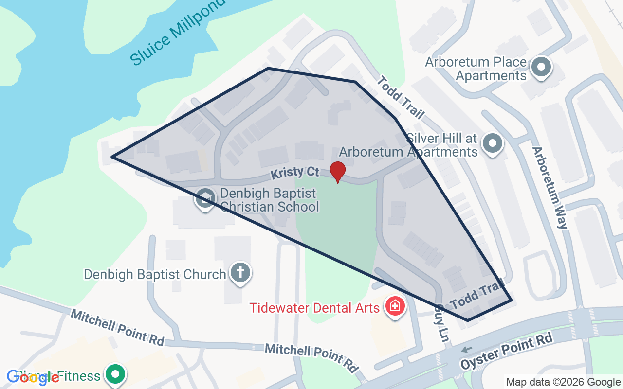 Map of Oyster Point with neighborhood boundary