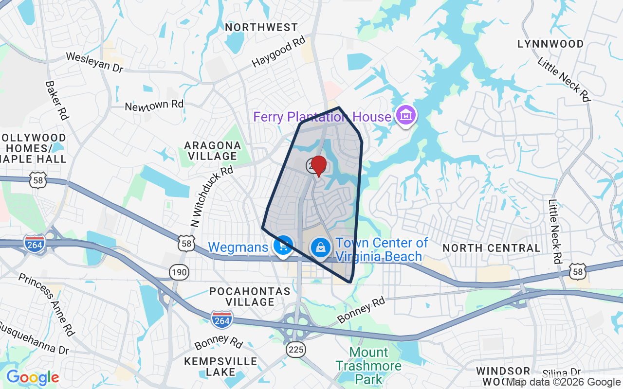 Map of Pembroke with neighborhood boundary