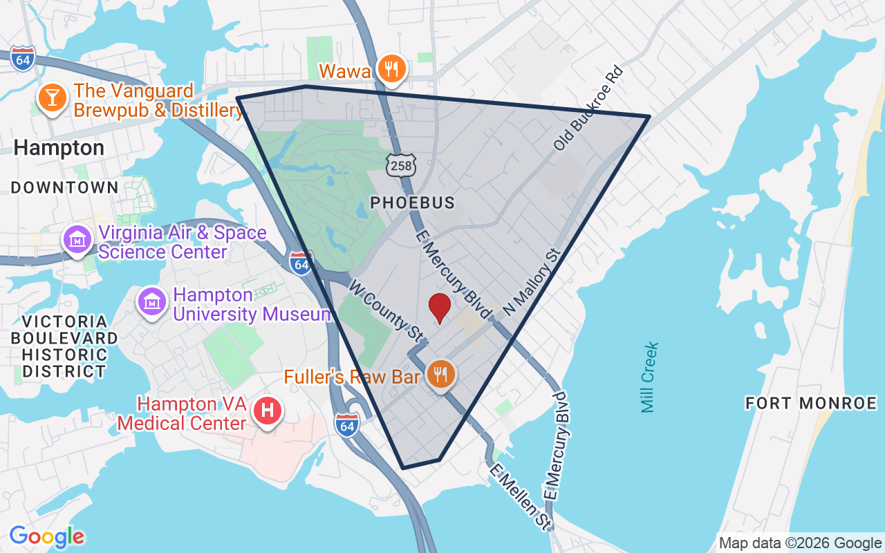 Map of Phoebus with neighborhood boundary