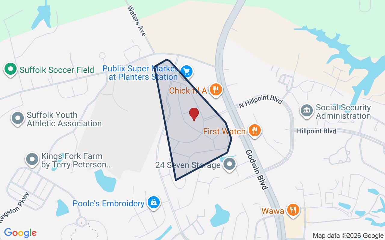 Map of Planters Station with neighborhood boundary