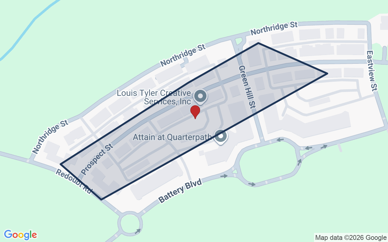 Map of Quarterpath at Williamsburg with neighborhood boundary