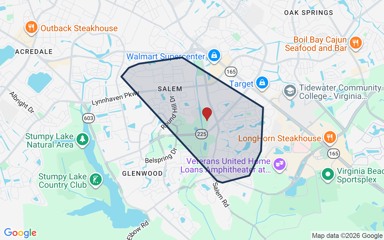 Map of Salem with neighborhood boundary