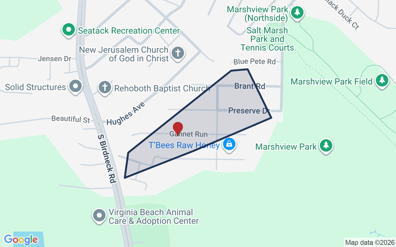 Map of Salt Marsh Point with neighborhood boundary