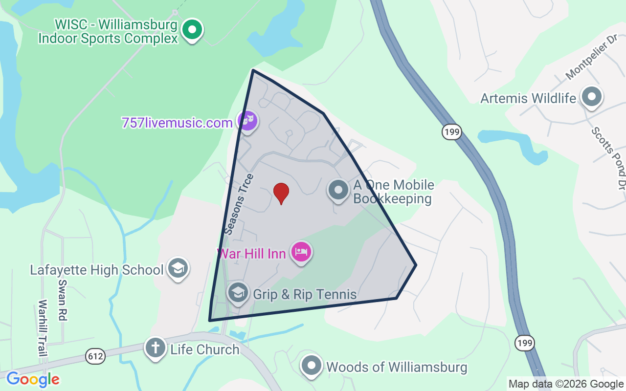 Map of Seasons Trace with neighborhood boundary