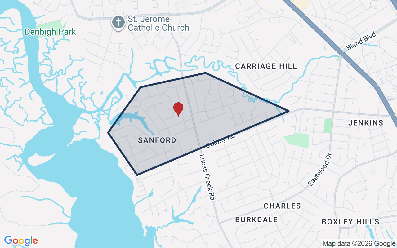 Map of Shore Park with neighborhood boundary