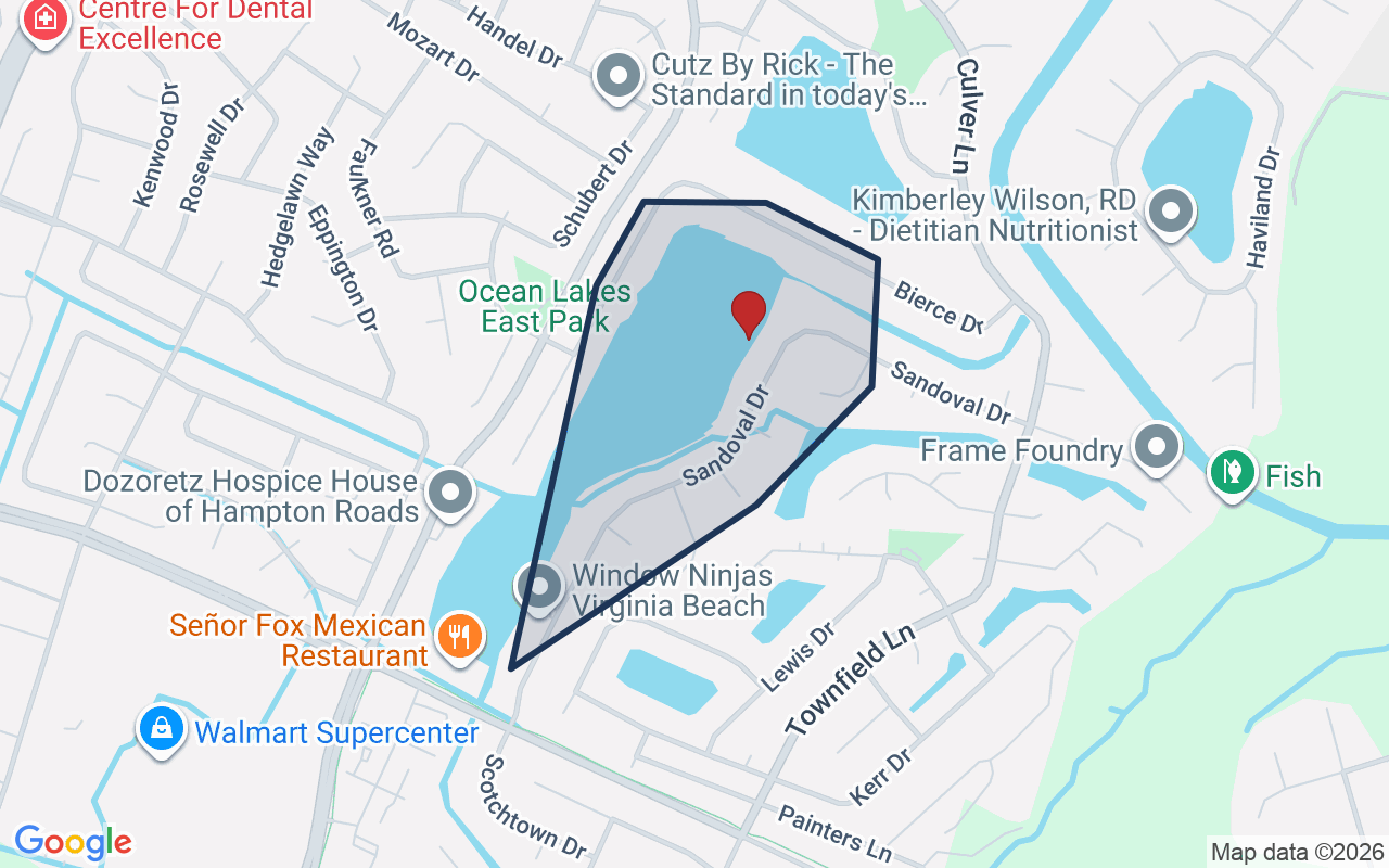 Map of South Shore Estates with neighborhood boundary