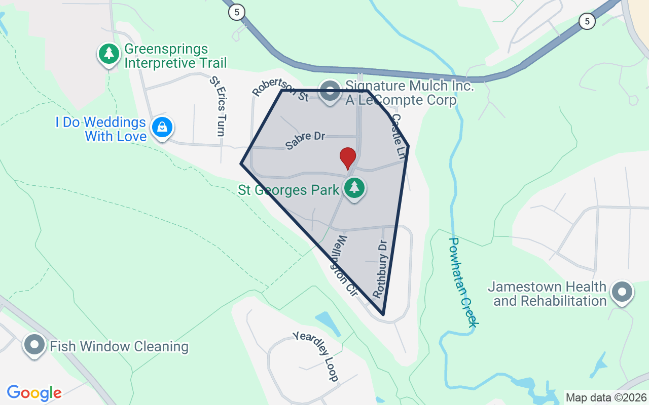 Map of St. George's Hundred with neighborhood boundary