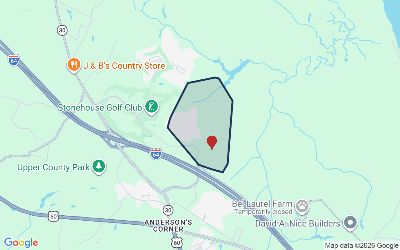 Map of Stonehouse with neighborhood boundary