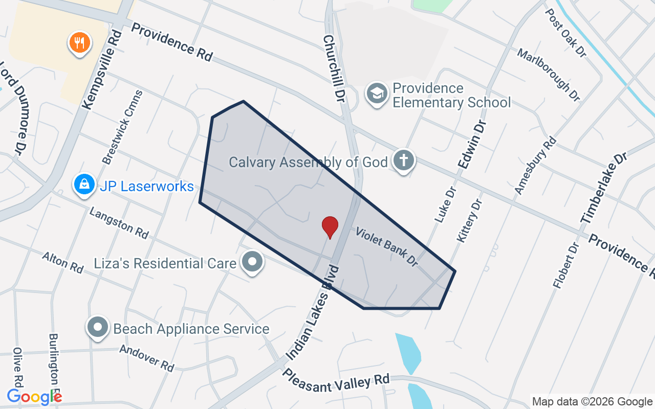 Map of Stratford Chase with neighborhood boundary