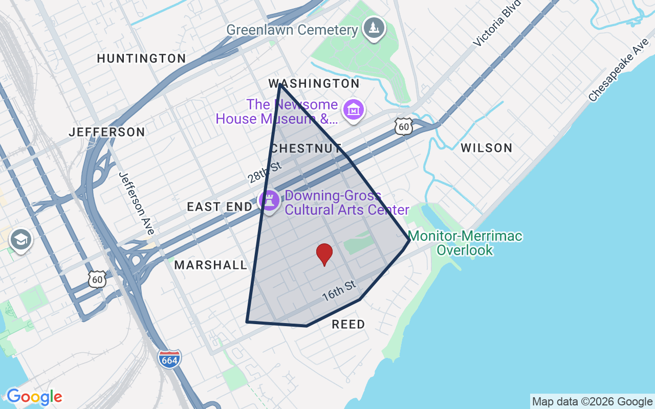 Map of Stuart Gardens with neighborhood boundary