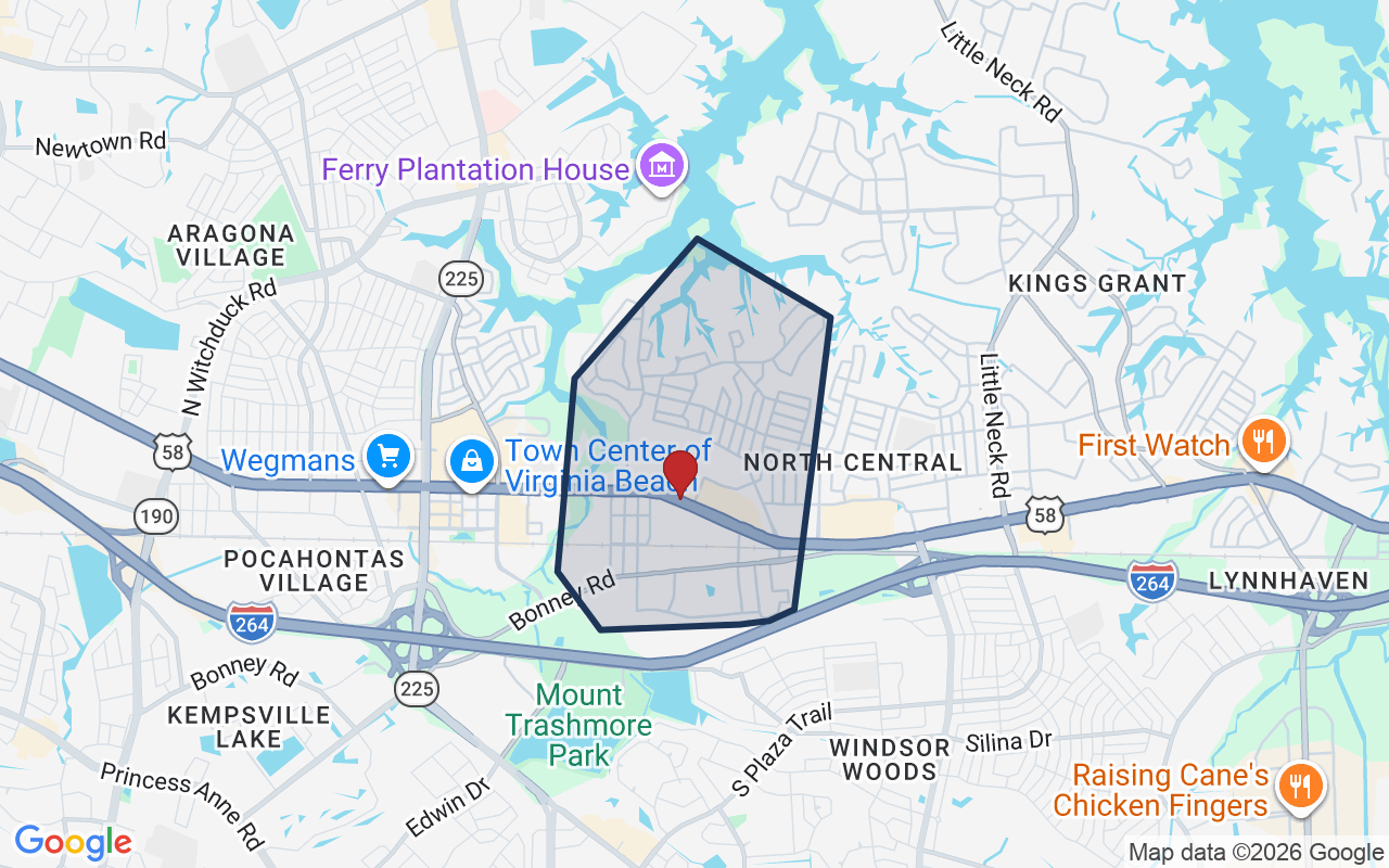 Map of Thalia with neighborhood boundary