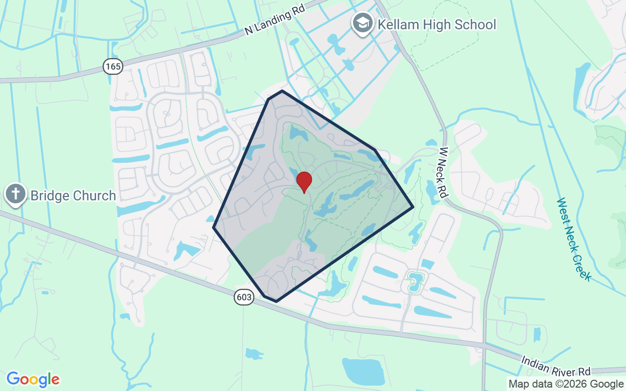 Map of West Neck with neighborhood boundary