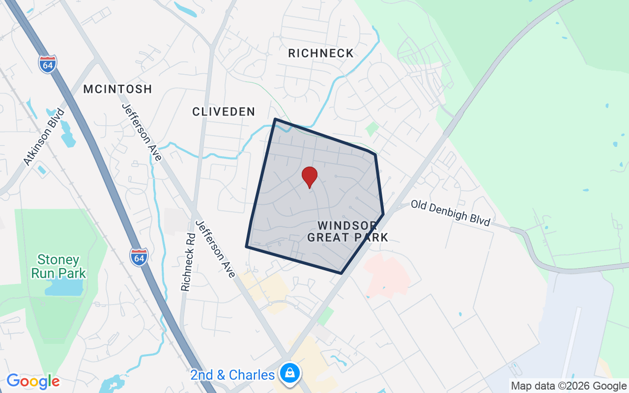 Map of Windsor Great Park with neighborhood boundary