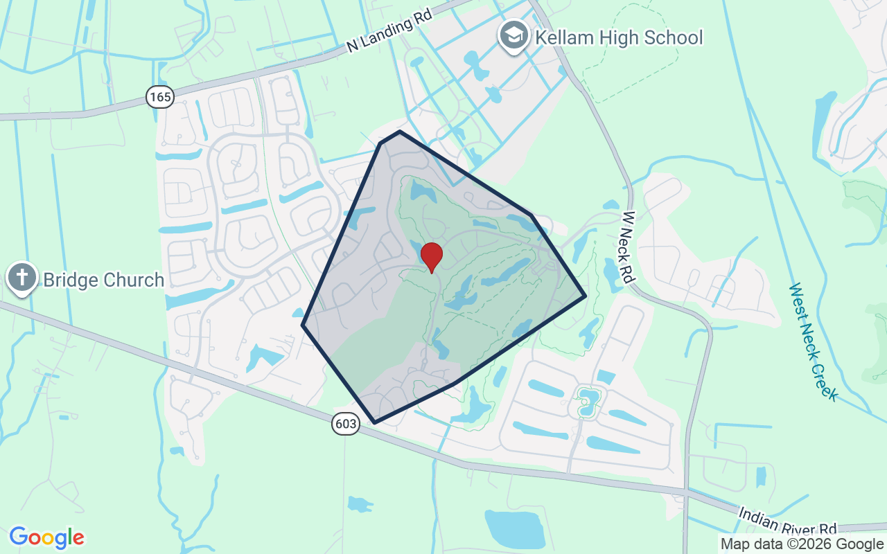 Map of West Neck with neighborhood boundary